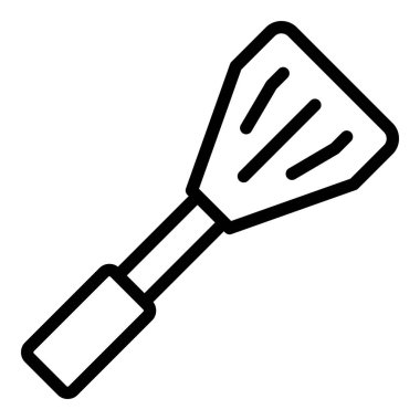 Izgara spatula ikon ana hatları vektörü. Mutfak yemekleri.