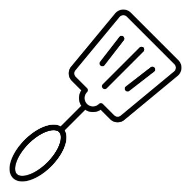 Spatula ekipman ikonu ana hat vektörü. Mutfak yemekleri.