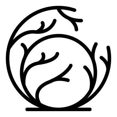 Kuru çalı ikonu ana hatları vektörü. Çöl topu