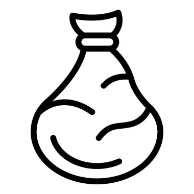 Mutfak çöp torbası ikonu ana hatları vektörü. Çöp kutusu