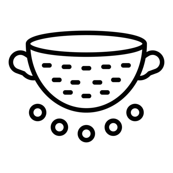 Spaghetti colander icon outline vector. Strainer sieve — Stock Vector