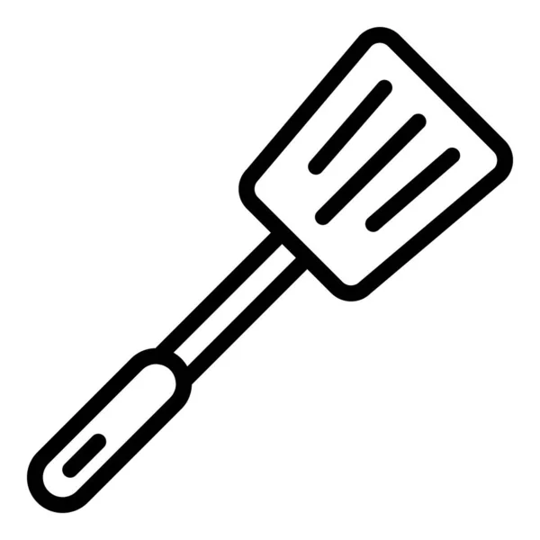 Cocina espátula icono contorno vector. Barbacoa de cocina — Vector de stock