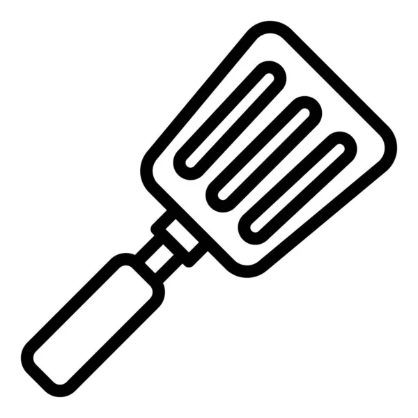 Vecteur de contour d'icône de spatule d'ustensiles de cuisine. Cuisine cuisine — Image vectorielle