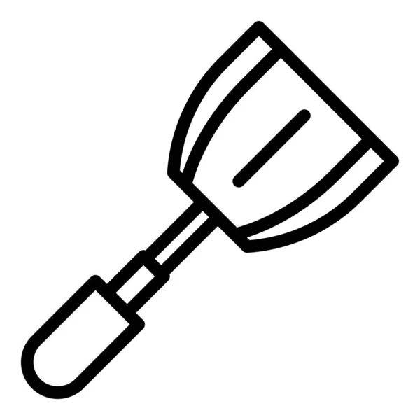 Espátula icono de la herramienta contorno vector. Barbacoa de cocina — Vector de stock