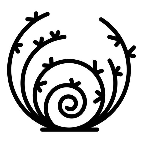 Scribble tumbleweed icono contorno vector. Bola del desierto — Archivo Imágenes Vectoriales