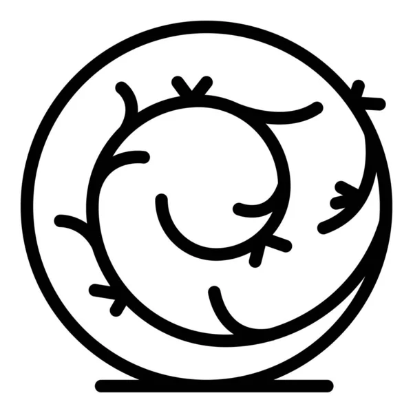 Runde Tumbleweed-Symbole umreißen Vektor. Wüstenball — Stockvektor