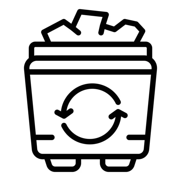 Recycle trash bin icon outline vector. Waste bag — Stock Vector