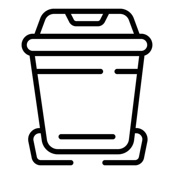 プラスチック缶アイコンアウトラインベクトル。ゴミ袋 — ストックベクタ