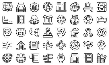 Rahat bölge simgeleri ana hat vektörünü ayarlayın. Koç meydan okuması