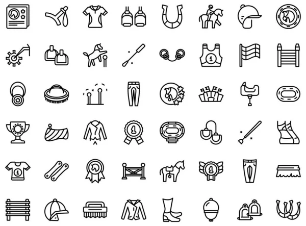 Hippodrome icons set outline vector. Horse track — Stock Vector