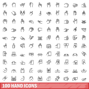 100 el simgesi seti, özet biçimi