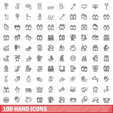 100 el simgesi seti, özet biçimi