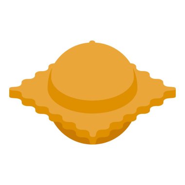 Restoran ravioli ikonu izometrik vektörü. İtalyan makarnası