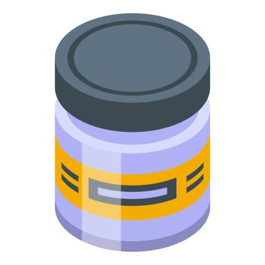 Sakal kremi kavanozu ikon izometrik vektörü. Kıl surat.