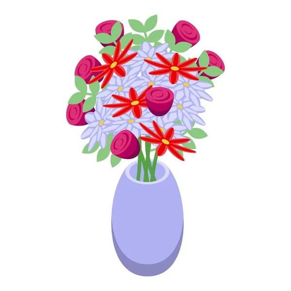 Florero icono vector isométrico. Regalo rojo — Vector de stock