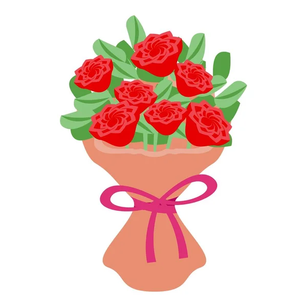 Belle icône de bouquet de fleurs vecteur isométrique. Printemps floral — Image vectorielle