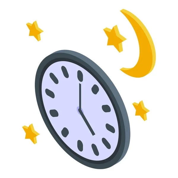 Icono de reloj de pared vector isométrico. Hora del reloj — Vector de stock