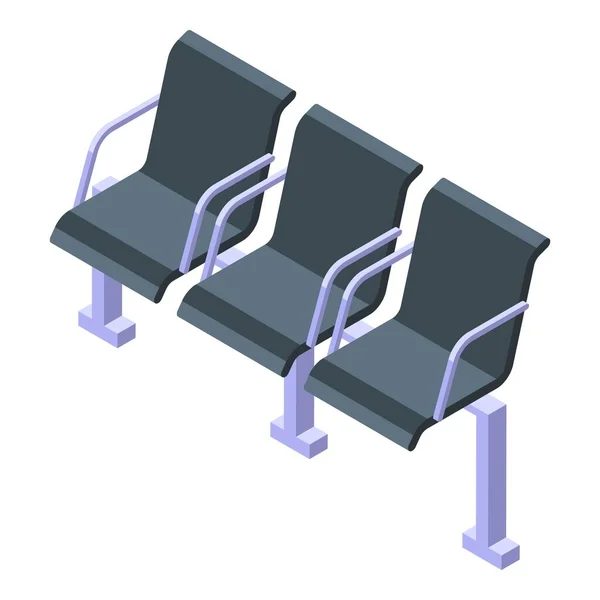 Metro koltuğu izometrik vektörü. Metro treni. — Stok Vektör