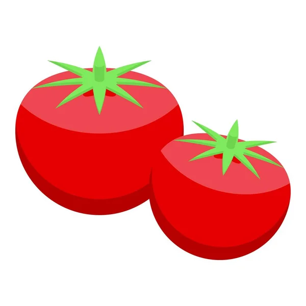 Czerwony wektor izometryczny ikony pomidora. Wiśnia organiczna — Wektor stockowy