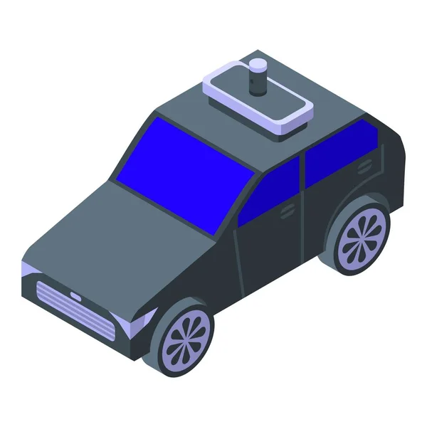 Icono del coche sin conductor vector isométrico. Conducción — Archivo Imágenes Vectoriales