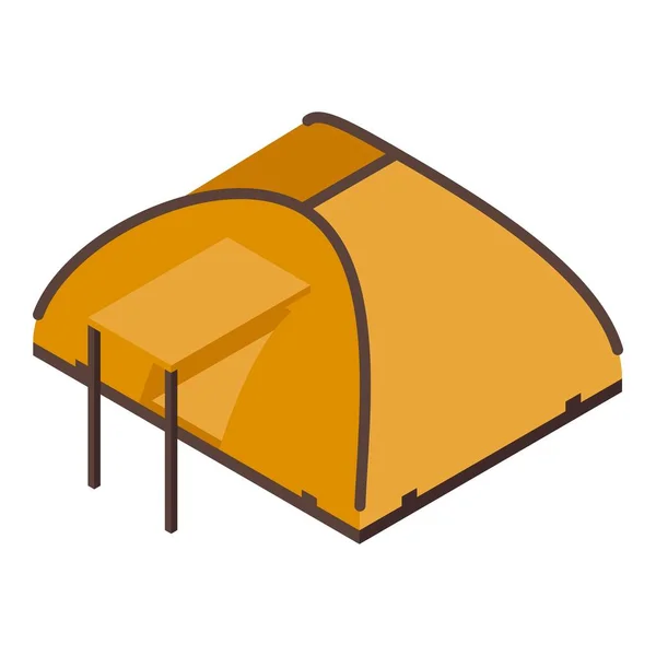 Icono de tienda de aventura vector isométrico. Campamento turístico — Vector de stock