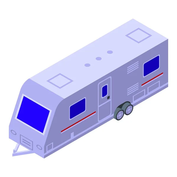 Camper icono del remolque vector isométrico. Campamento caravana — Vector de stock