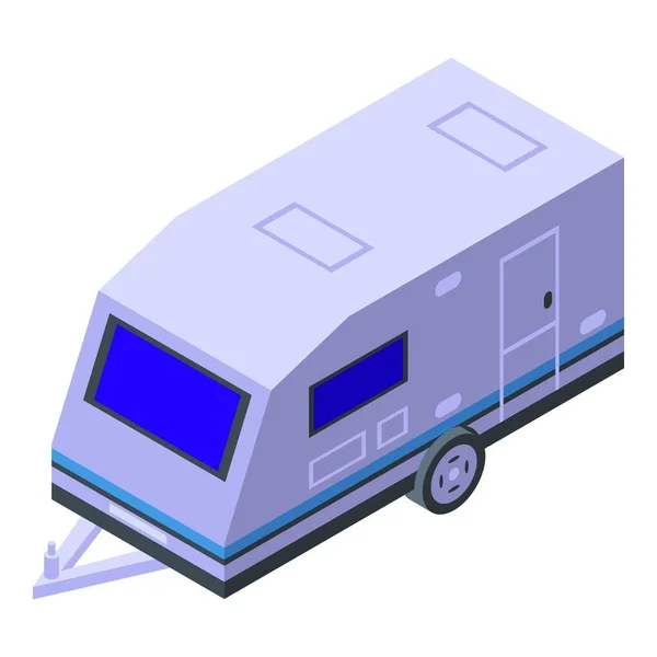 Icono caravana remolque vector isométrico. Campamento turístico — Vector de stock