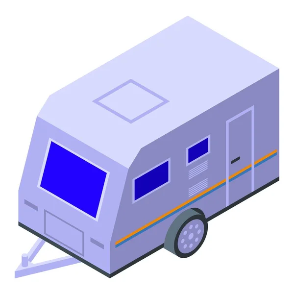 Icône camping-car vecteur isométrique. Remorque camp — Image vectorielle
