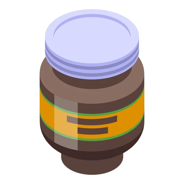 Cocoa cream jar icon isometric vector. Chocolate hazelnut — Stock Vector
