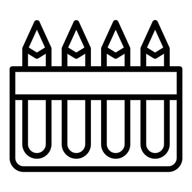 Kalemler iyi motor ikon ana hatları vektörü. Oyun anaokulu