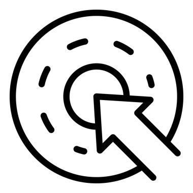 İçerik simgesi dış hat vektörüne tıklayın. Çevrimiçi blog yazarı