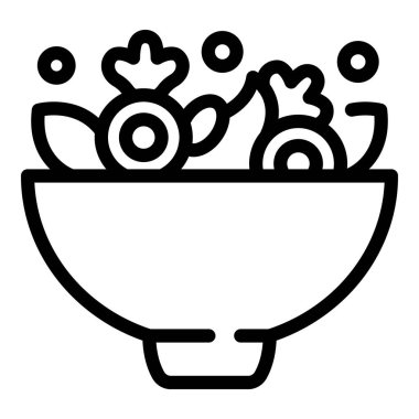 Vegan beslenme ikonu ana hat vektörü. Yemek diyeti