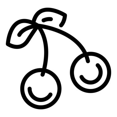 Vegan kiraz ikonu ana hatları vektörü. Yemek diyeti