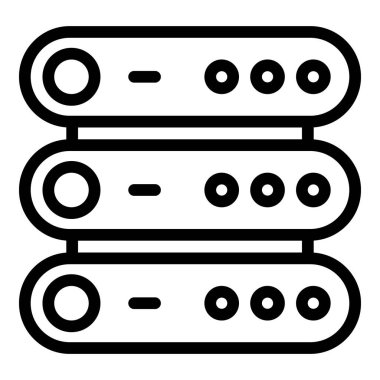 Sunucu belleği ana hatları vektörü. Mobil veri