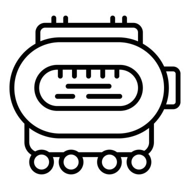 Demiryolu ikon hat çizgisi vektörü. Demiryolu treni