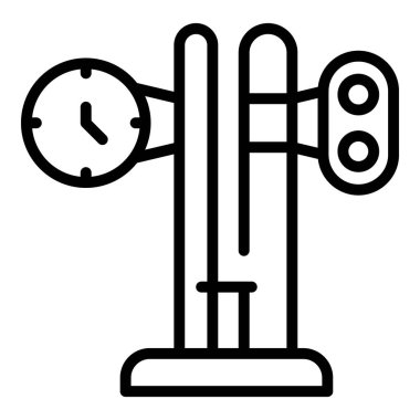 Tren istasyonu simgesi ana hat vektörü. Demiryolu hattı.