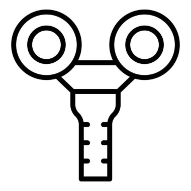 Tren trafik ışıkları ikon ana hat vektörü. Parça engeli