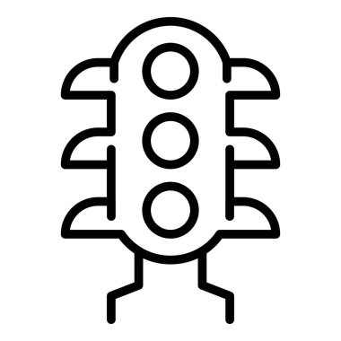 Trafik ışıkları ikon ana hatları vektörü. Tren yolu.