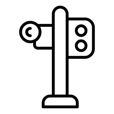 Tehlike treni ışıkları ikon ana hat vektörü. Yol sinyali