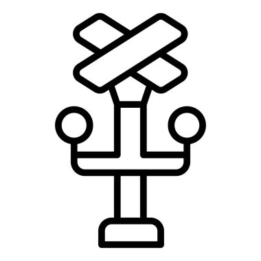 Araba demiryolu simgesi ana hat vektörü. Sinyal parçası