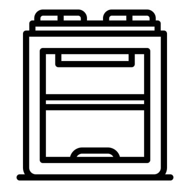 3d yazıcı simgesi ana hatları vektörü. Yazdırma makinesi