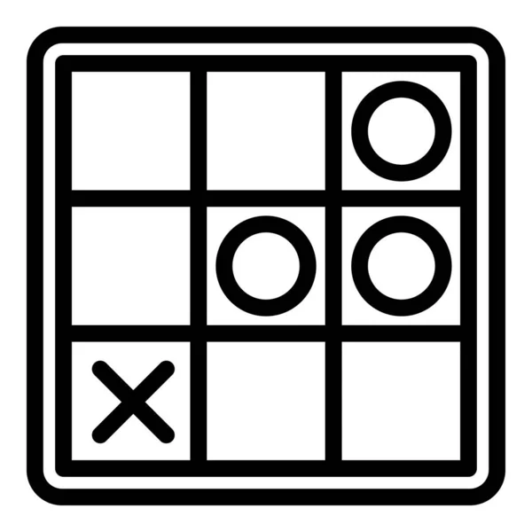 Tic tac toe icona contorno vettore. Croce di gioco — Vettoriale Stock