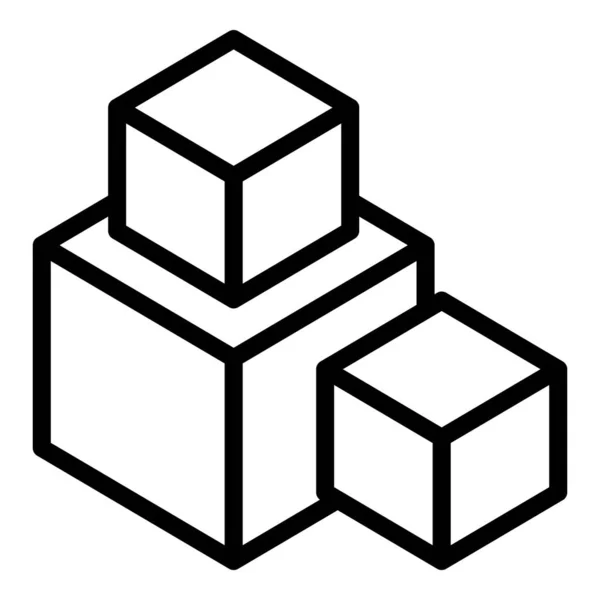 Cube jeux icône contour vecteur. Amende moteur — Image vectorielle