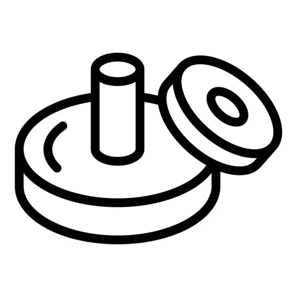 Moteur fin cercle icône contour vecteur. Thérapie de jeu — Image vectorielle