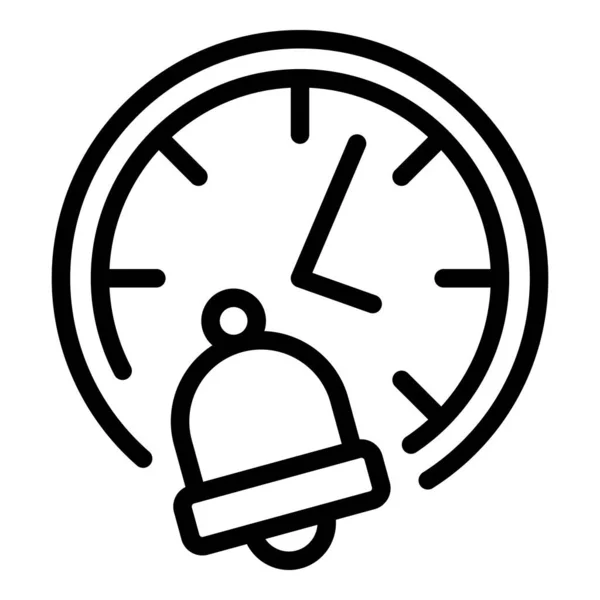 Вектор контура иконки будильника. Часовой пояс — стоковый вектор