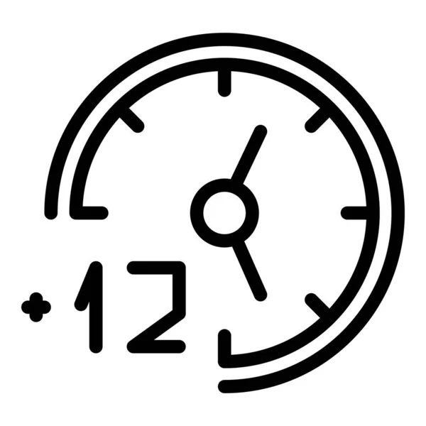 Europe fuseau horaire icône contour vecteur. Carte de l'horloge — Image vectorielle