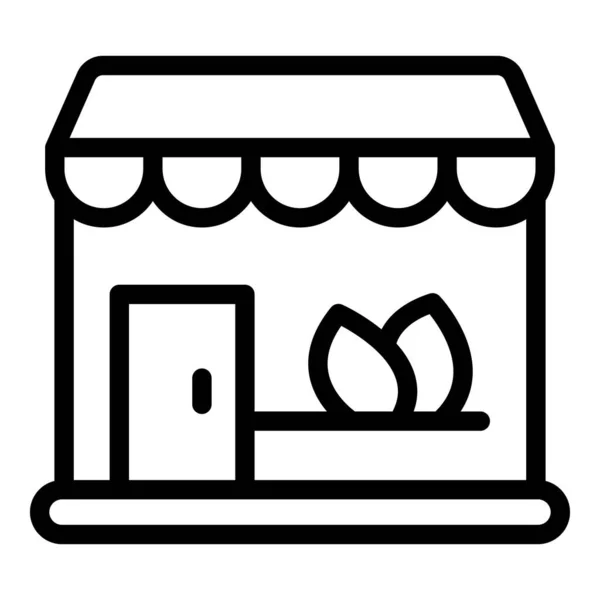 Веганский вектор иконки магазина на улице. Питание — стоковый вектор
