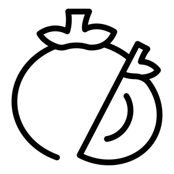 Tomato vegan food icon outline vector. Vegetarian diet — Stock Vector