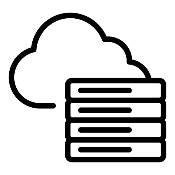 Вектор контуру піктограми хмари даних сервера. пам'яті Гб — стоковий вектор