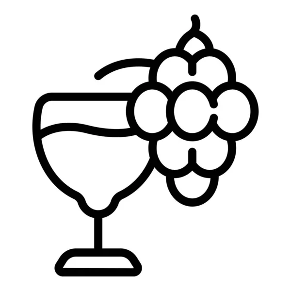 Wine grape glass icon outline vector. Taste alcohol — Stock Vector